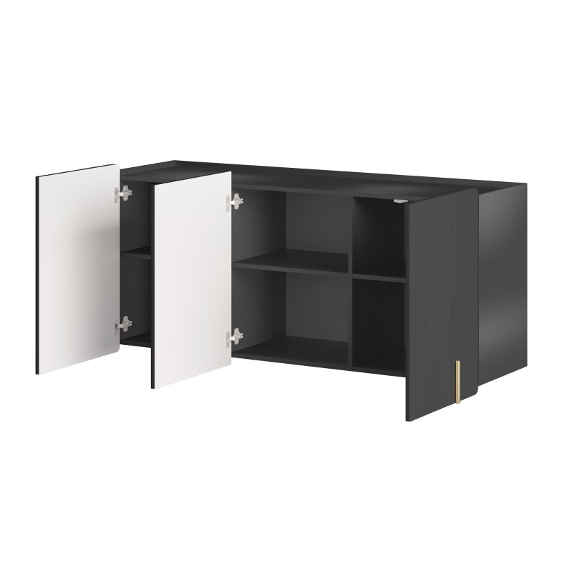 Komoda Malmi 150 cm wisząca - czarny mat / złoty Komoda Malmi 150 cm wisząca - czarny mat / złoty
