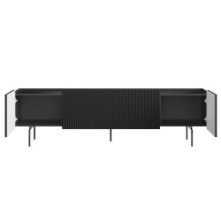 Szafka RTV Malmi 200 cm - czarny mat / czarne nóżki Szafka RTV Malmi 200 cm - czarny mat / czarne nóżki