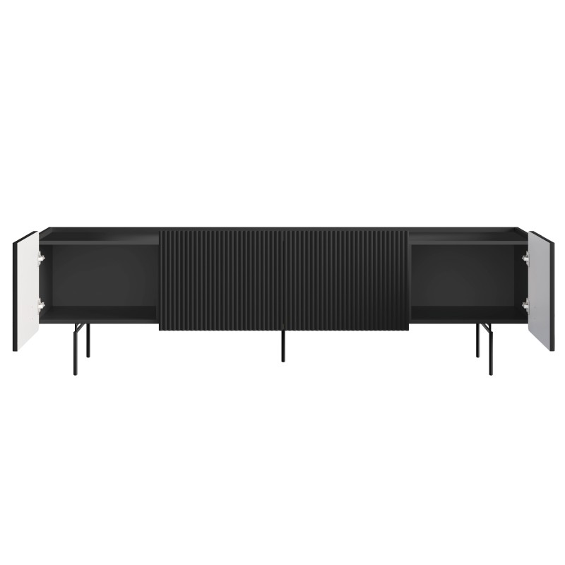 Szafka RTV Malmi 200 cm - czarny mat / czarne nóżki Szafka RTV Malmi 200 cm - czarny mat / czarne nóżki