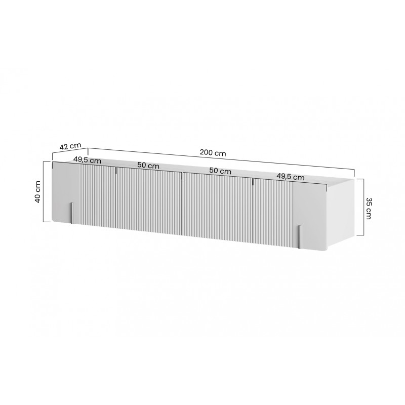 Szafka RTV Malmi 200 cm - czarny mat / złoty Szafka RTV Malmi 200 cm - czarny mat / złoty