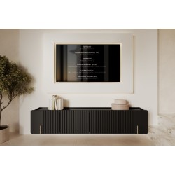 Szafka RTV Malmi 200 cm - czarny mat / złoty Szafka RTV Malmi 200 cm - czarny mat / złoty
