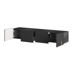 Szafka RTV Malmi 200 cm - czarny mat / złoty Szafka RTV Malmi 200 cm - czarny mat / złoty