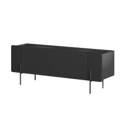 Szafka RTV Malmi 150 cm - czarny mat, czarne nóżki