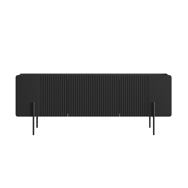Szafka RTV Malmi 150 cm - czarny mat, czarne nóżki Szafka RTV Malmi 150 cm - czarny mat, czarne nóżki