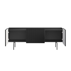 Szafka RTV Malmi 150 cm - czarny mat, czarne nóżki Szafka RTV Malmi 150 cm - czarny mat, czarne nóżki
