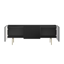 Szafka RTV Malmi 150 cm - czarny mat / złote nóżki Szafka RTV Malmi 150 cm - czarny mat / złote nóżki
