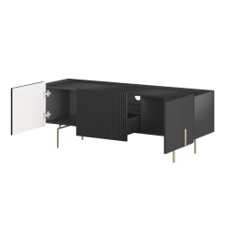 Szafka RTV Malmi 150 cm - czarny mat / złote nóżki Szafka RTV Malmi 150 cm - czarny mat / złote nóżki