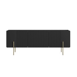 Szafka RTV Malmi 150 cm - czarny mat / złote nóżki Szafka RTV Malmi 150 cm - czarny mat / złote nóżki