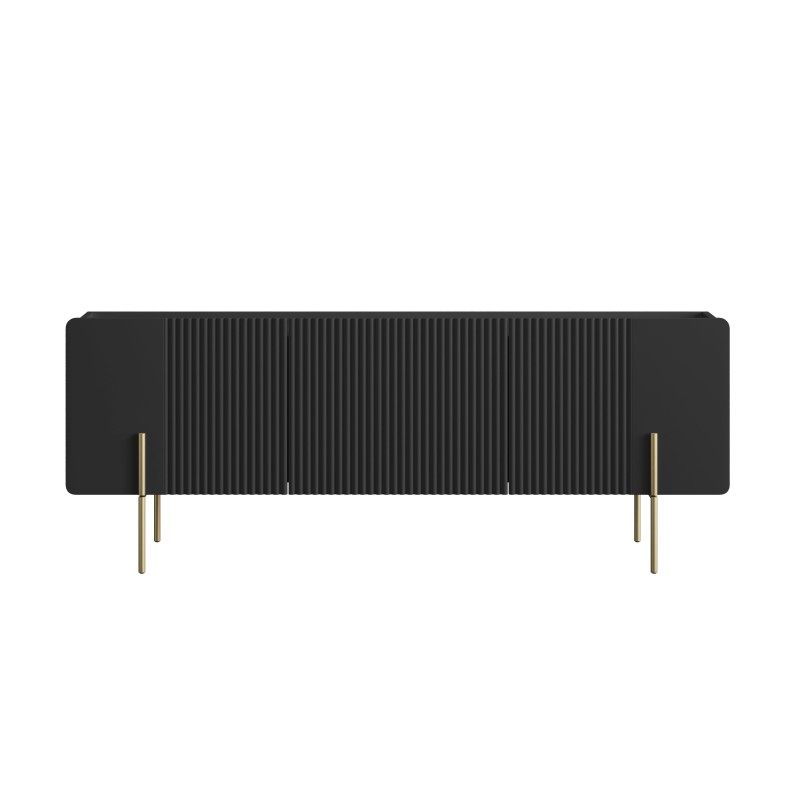 Szafka RTV Malmi 150 cm - czarny mat / złote nóżki Szafka RTV Malmi 150 cm - czarny mat / złote nóżki