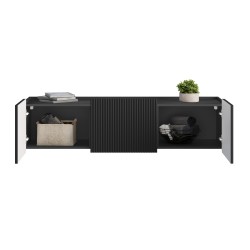Szafka RTV Malmi 150 cm - czarny mat, nowoczesny design Szafka RTV Malmi 150 cm - czarny mat, nowoczesny design