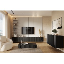 Szafka RTV Malmi 150 cm - czarny mat, nowoczesny design Szafka RTV Malmi 150 cm - czarny mat, nowoczesny design