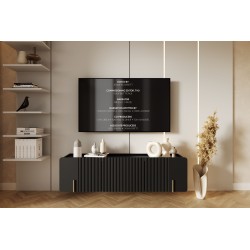 Szafka RTV Malmi 150 cm - czarny mat / złoty Szafka RTV Malmi 150 cm - czarny mat / złoty