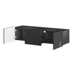 Szafka RTV Malmi 150 cm - czarny mat / złoty Szafka RTV Malmi 150 cm - czarny mat / złoty