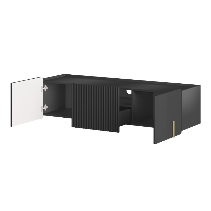 Szafka RTV Malmi 150 cm - czarny mat / złoty Szafka RTV Malmi 150 cm - czarny mat / złoty