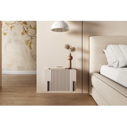 Szafka nocna Malmi 45 cm wisząca z szufladą - kaszmir / czarny Szafka nocna Malmi 45 cm wisząca z szufladą - kaszmir / czarny