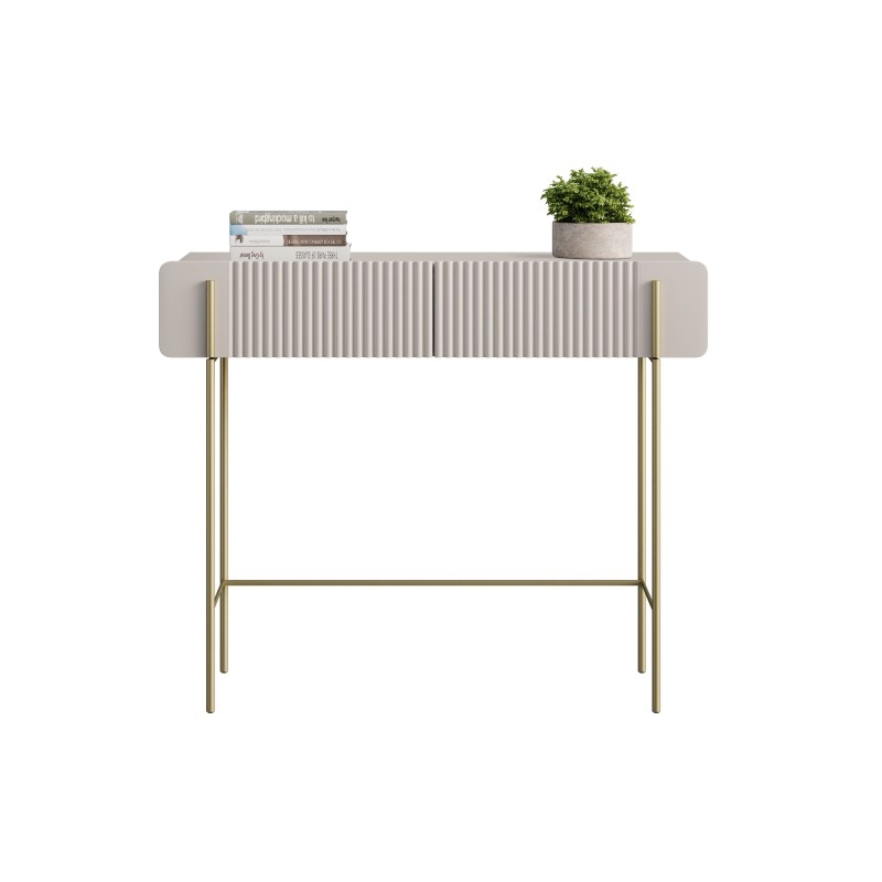 Toaletka Malmi 100 cm z szufladami - kaszmir / złote nóżki Toaletka Malmi 100 cm z szufladami - kaszmir / złote nóżki