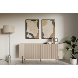 Komoda Malmi 200 cm - kaszmir / czarne nóżki