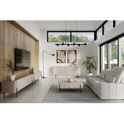 Komoda Malmi 200 cm - kaszmir / czarne nóżki