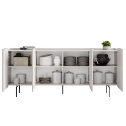 Komoda Malmi 200 cm - kaszmir / czarne nóżki