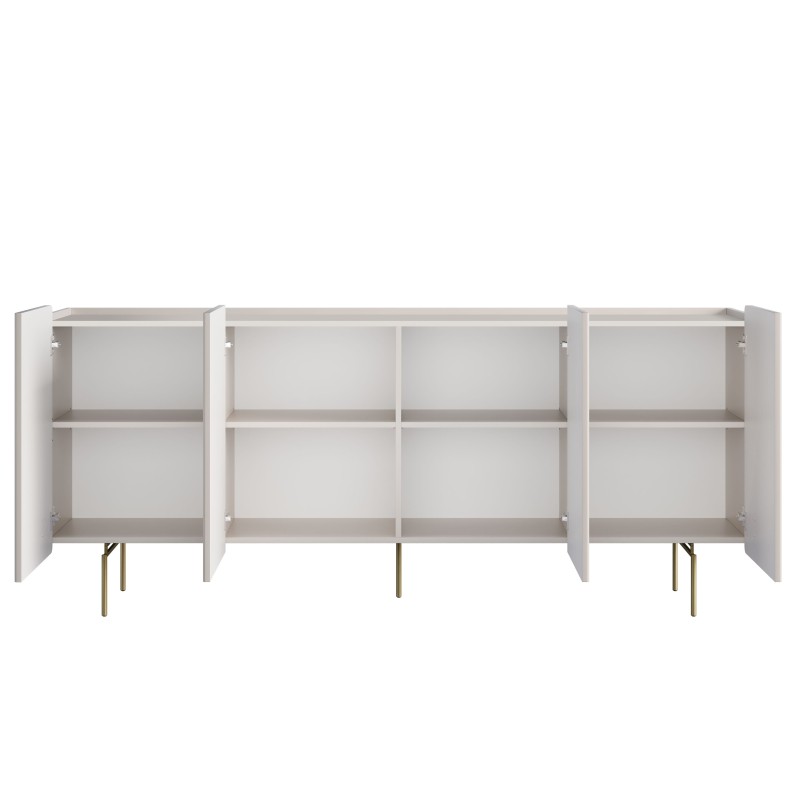 Komoda Malmi 200 cm - kaszmir / złote nóżki