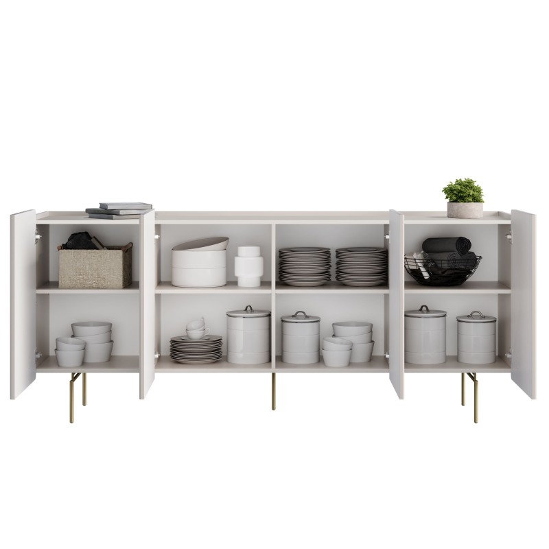 Komoda Malmi 200 cm - kaszmir / złote nóżki