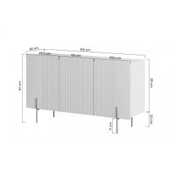 Komoda Malmi 150 cm - kaszmir z czarnymi nóżkami Komoda Malmi 150 cm - kaszmir z czarnymi nóżkami