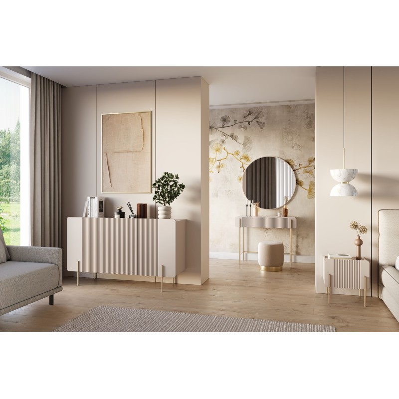 Komoda Malmi 150 cm - kaszmir / złote nóżki Komoda Malmi 150 cm - kaszmir / złote nóżki