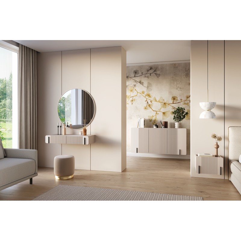 Komoda Malmi 150 cm wisząca - kaszmir / czarny Komoda Malmi 150 cm wisząca - kaszmir / czarny