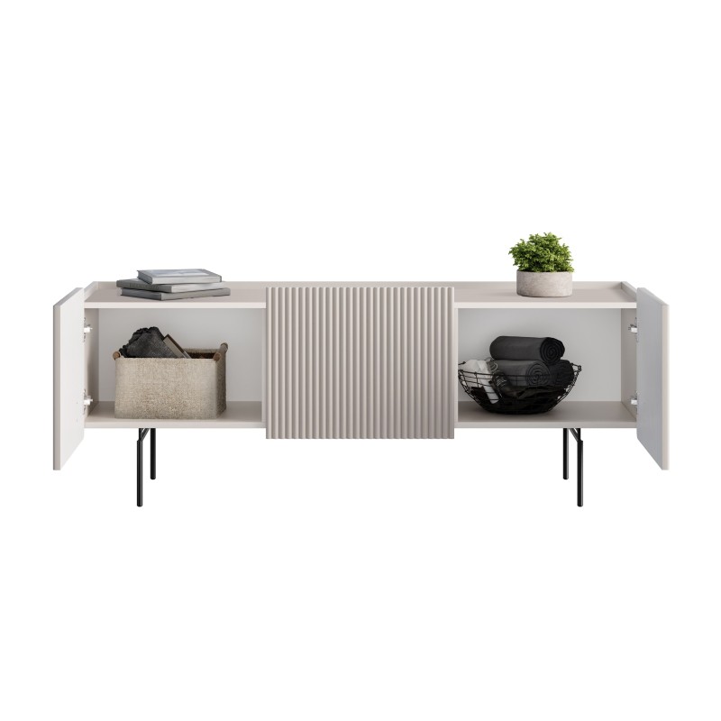 Szafka RTV Malmi 150 cm - kaszmir / czarne nóżki Szafka RTV Malmi 150 cm - kaszmir / czarne nóżki