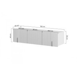 Szafka RTV Malmi 150 cm wisząca - kaszmir / czarny Szafka RTV Malmi 150 cm wisząca - kaszmir / czarny