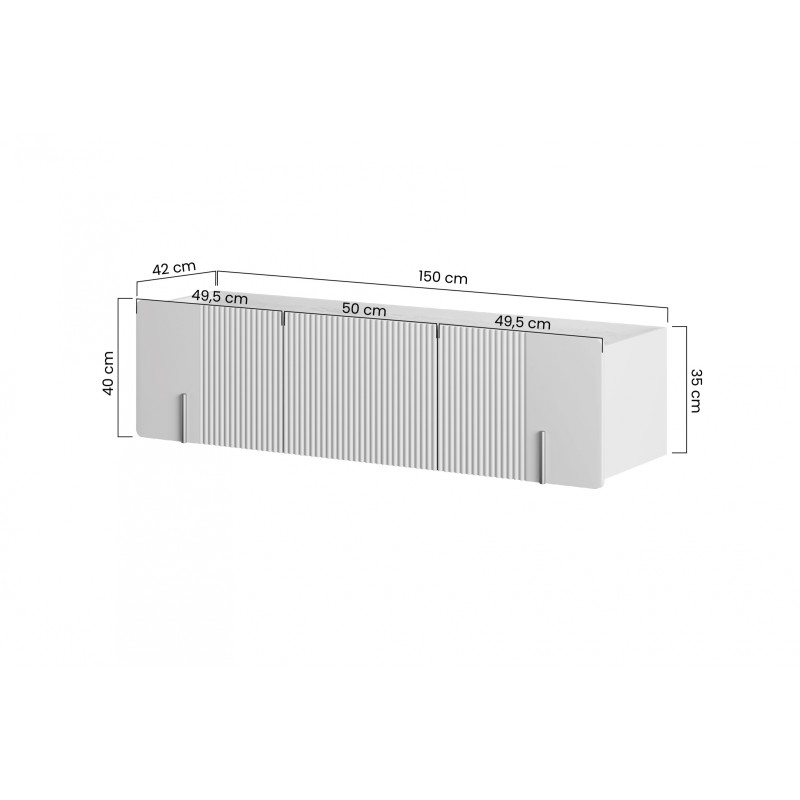 Szafka RTV Malmi 150 cm wisząca - kaszmir / czarny Szafka RTV Malmi 150 cm wisząca - kaszmir / czarny