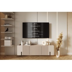 Szafka RTV Malmi 150 cm wisząca - kaszmir / czarny Szafka RTV Malmi 150 cm wisząca - kaszmir / czarny