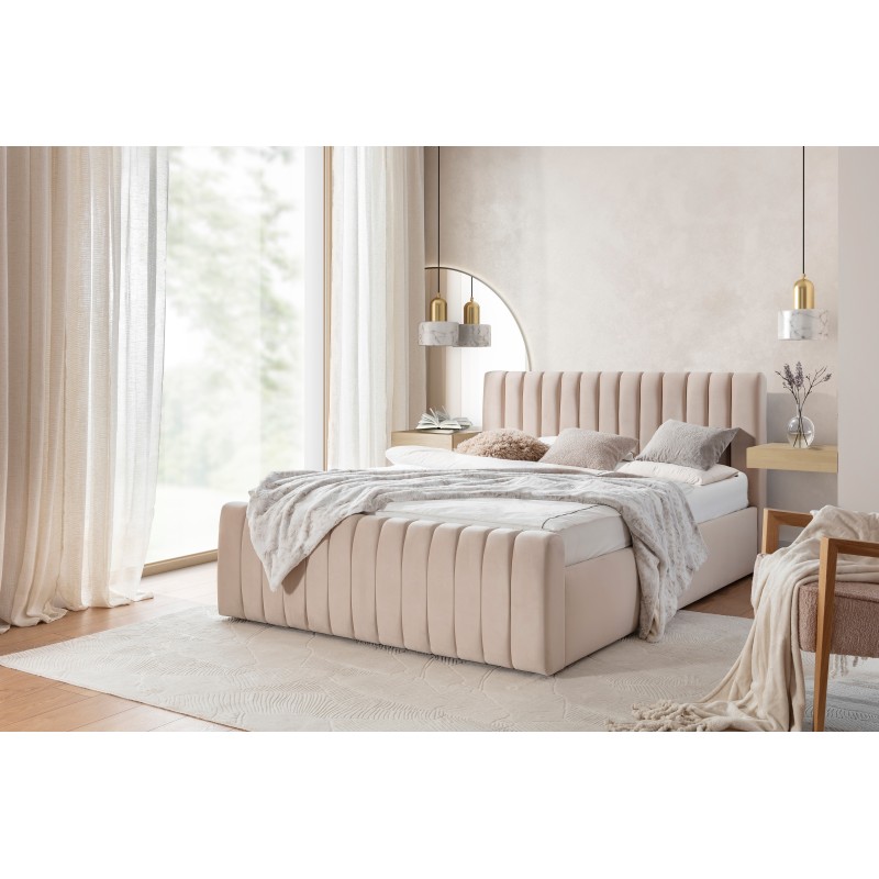 Łóżko tapicerowane Nicole 140x200 z pojemnikiem Łóżko tapicerowane Nicole 140x200 z pojemnikiem