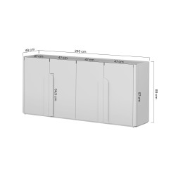 Komoda czterodrzwiowa Amilio 200 cm - kaszmir / dąb olejowany / uchwyty kaszmir Komoda czterodrzwiowa Amilio 200 cm - kaszmir / dąb olejowany / uchwyty kaszmir