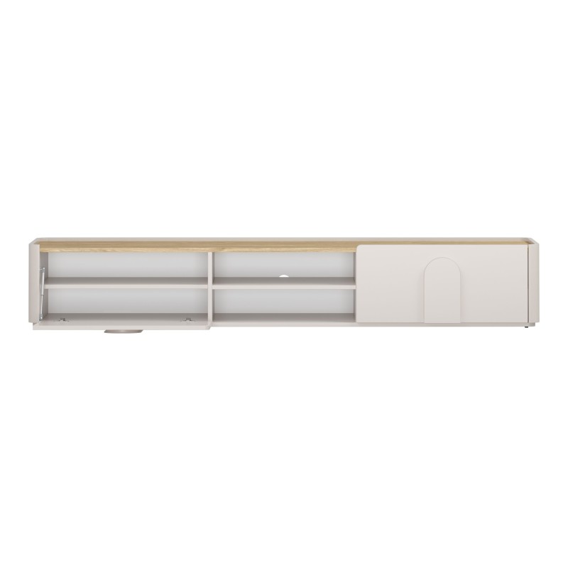 Szafka RTV Amilio 220 cm z szufladą - kaszmir / dąb olejowany / uchwyty kaszmir Szafka RTV Amilio 220 cm z szufladą - kaszmir / dąb olejowany / uchwyty kaszmir