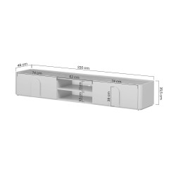 Szafka RTV Amilio 220 cm - elegancja i funkcjonalność Szafka RTV Amilio 220 cm - elegancja i funkcjonalność