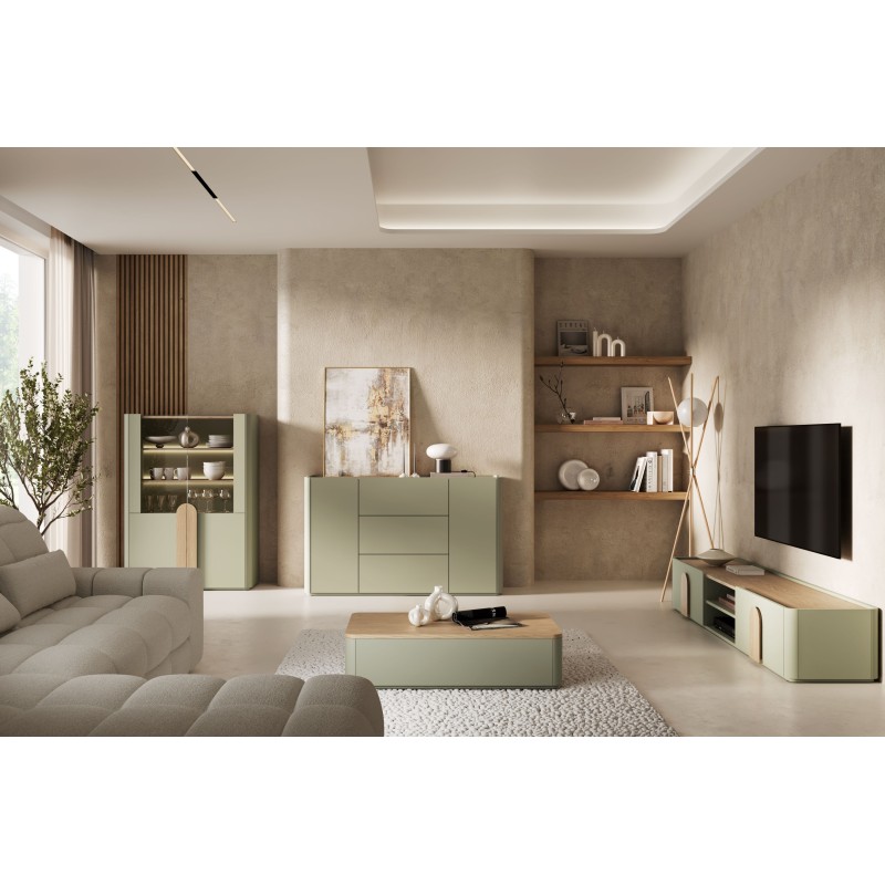 Szafka RTV Amilio 220 cm - elegancja i funkcjonalność Szafka RTV Amilio 220 cm - elegancja i funkcjonalność