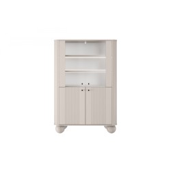 Witryna Vesper do salonu - kaszmir / czarne uchwyty / nogi kule Witryna Vesper do salonu - kaszmir / czarne uchwyty / nogi kule