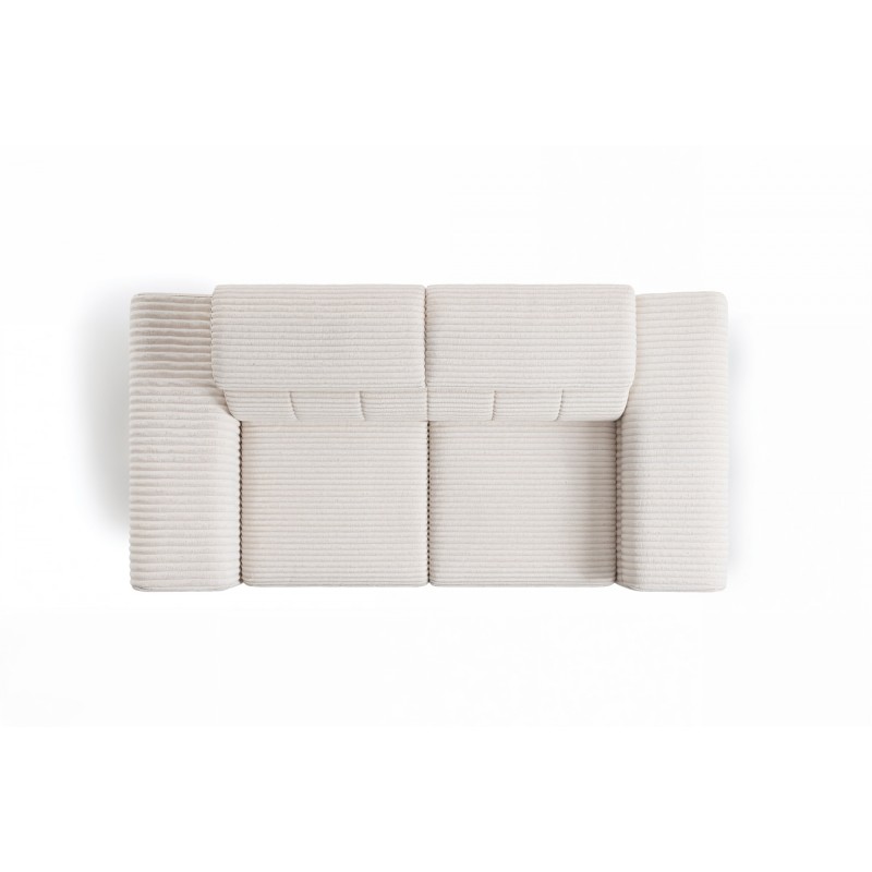 Sofa dwuosobowa z elektrycznie wysuwanym siedziskiem Taloria II - kremowy plusz Tilia 01 / nogi czarne