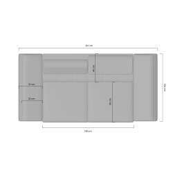 Sofa dwuosobowa z elektrycznie wysuwanym siedziskiem Taloria II - kremowy plusz Tilia 01 / nogi czarne