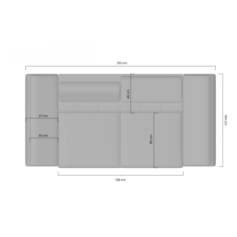 Sofa dwuosobowa z elektrycznie wysuwanym siedziskiem Taloria II - kremowy plusz Tilia 01 / nogi czarne