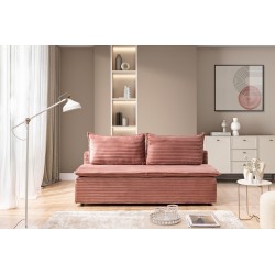 Kanapa rozkładana Firioza z pojemnikiem - różowy plusz Tilia 62