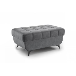 Pufa Valoris z pojemnikiem - szary welwet premium