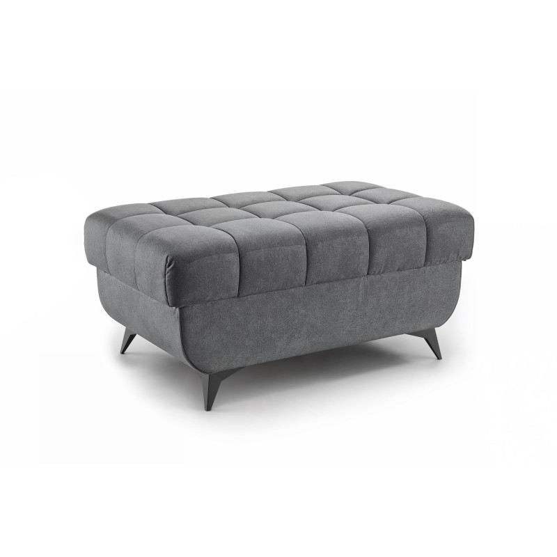 Pufa Valoris z pojemnikiem - szary welwet premium