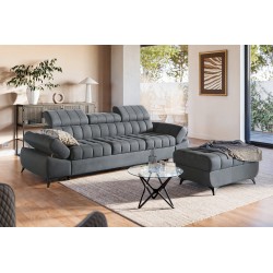 Pufa Valoris z pojemnikiem - szary welwet premium