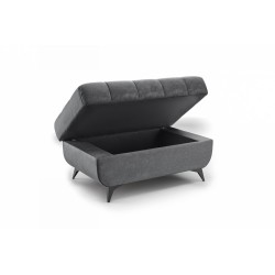 Pufa Valoris z pojemnikiem - szary welwet premium