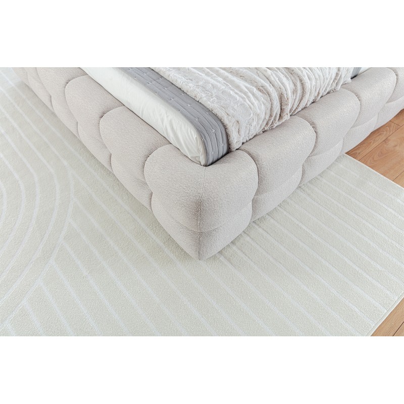 Łóżko sypialniane Magnelio 160x200 z pojemnikiem - beżowa tkanina łatwoczyszcząca Leo 03 Łóżko sypialniane Magnelio 160x200 z pojemnikiem - beżowa tkanina łatwoczyszcząca Leo 03