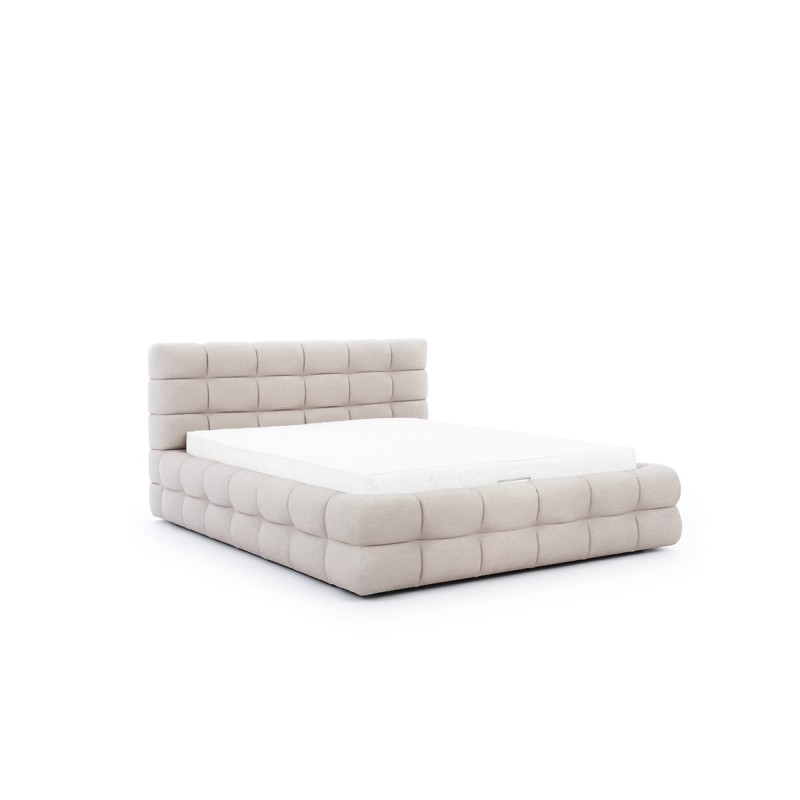 Łóżko sypialniane z pojemnikiem Magnelio 180x200 - beżowy welur Element 17 Łóżko sypialniane z pojemnikiem Magnelio 180x200 - beżowy welur Element 17