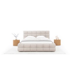 Łóżko sypialniane z pojemnikiem Magnelio 180x200 - beżowy welur Element 17 Łóżko sypialniane z pojemnikiem Magnelio 180x200 - beżowy welur Element 17