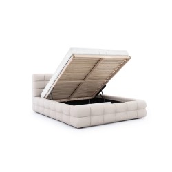 Łóżko sypialniane z pojemnikiem Magnelio 180x200 - beżowy welur Element 17 Łóżko sypialniane z pojemnikiem Magnelio 180x200 - beżowy welur Element 17